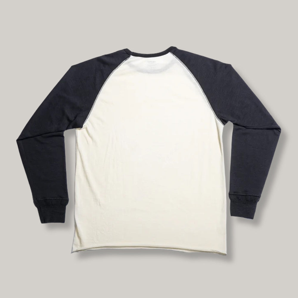 HEIMAT MERINO RAGLAN LONG SLEEVE - SCHWARZ/ SEASHELL