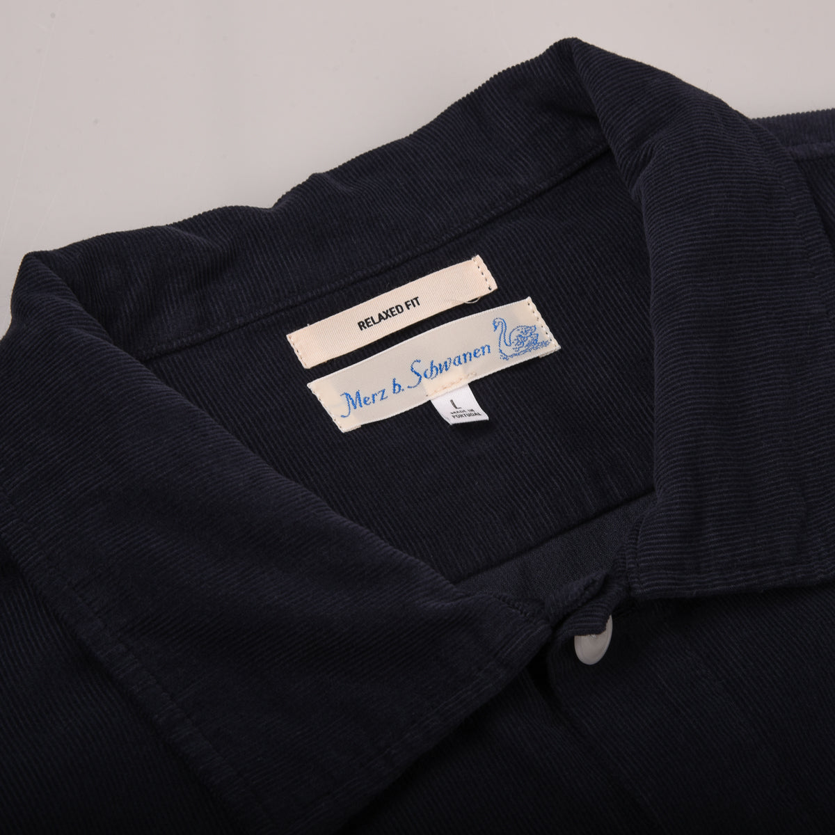 MERZ B. SCHWANEN CORDUROY SHIRT06 - NIGHT BLUE