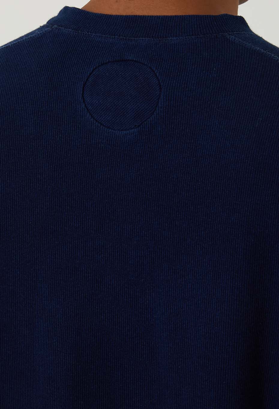 BLUE BLUE JAPAN MOD HAND DYED SLUB COTTON CREWNECK LS TEE - INDIGO