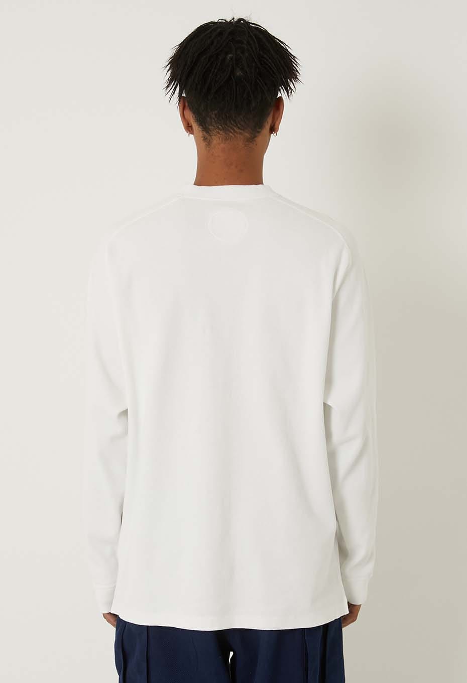 BLUE BLUE JAPAN MOD SLUB COTTON CREWNECK LS TEE - NATURAL