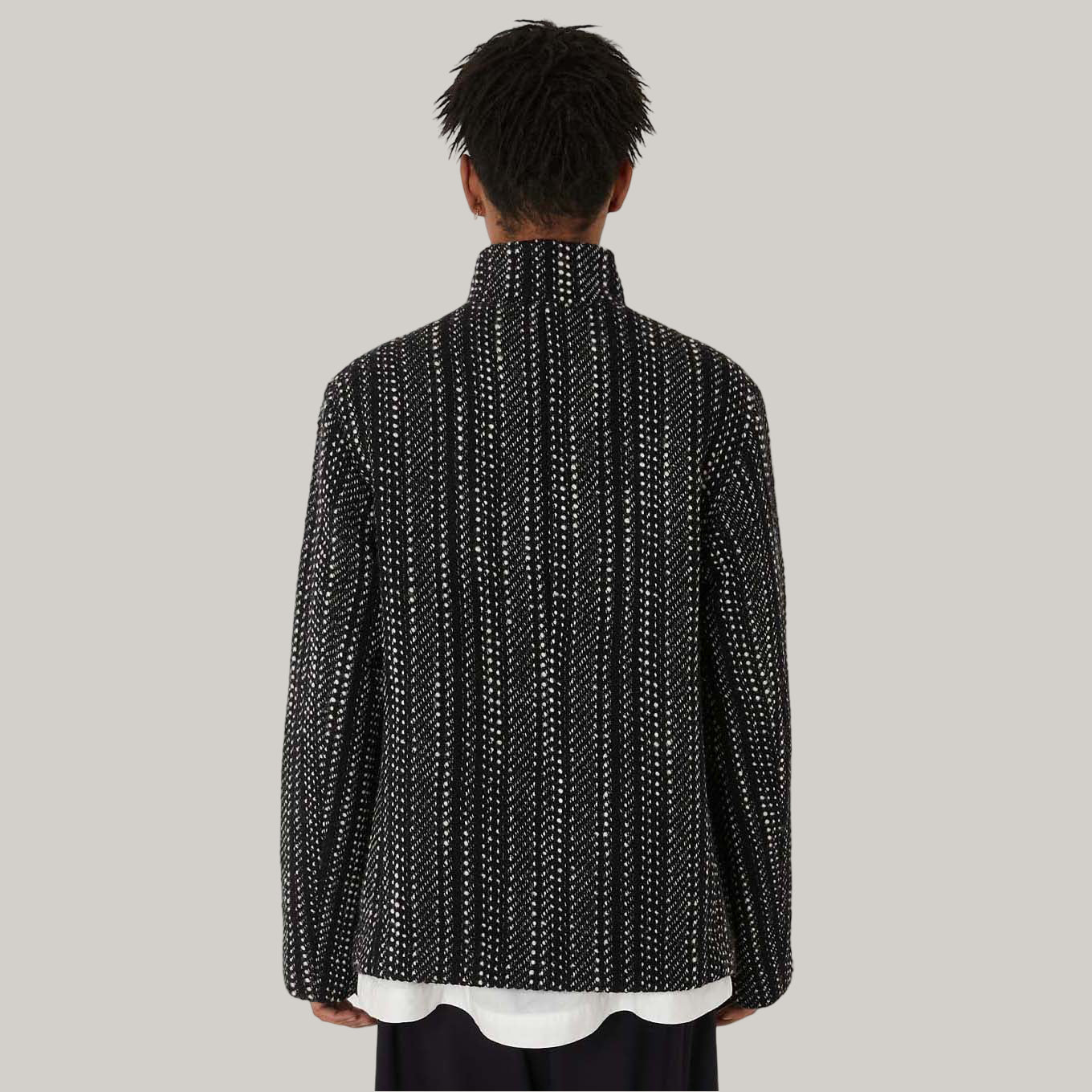 BLUE BLUE JAPAN SLUB YARN TWEED 5B JACKET - BLACK