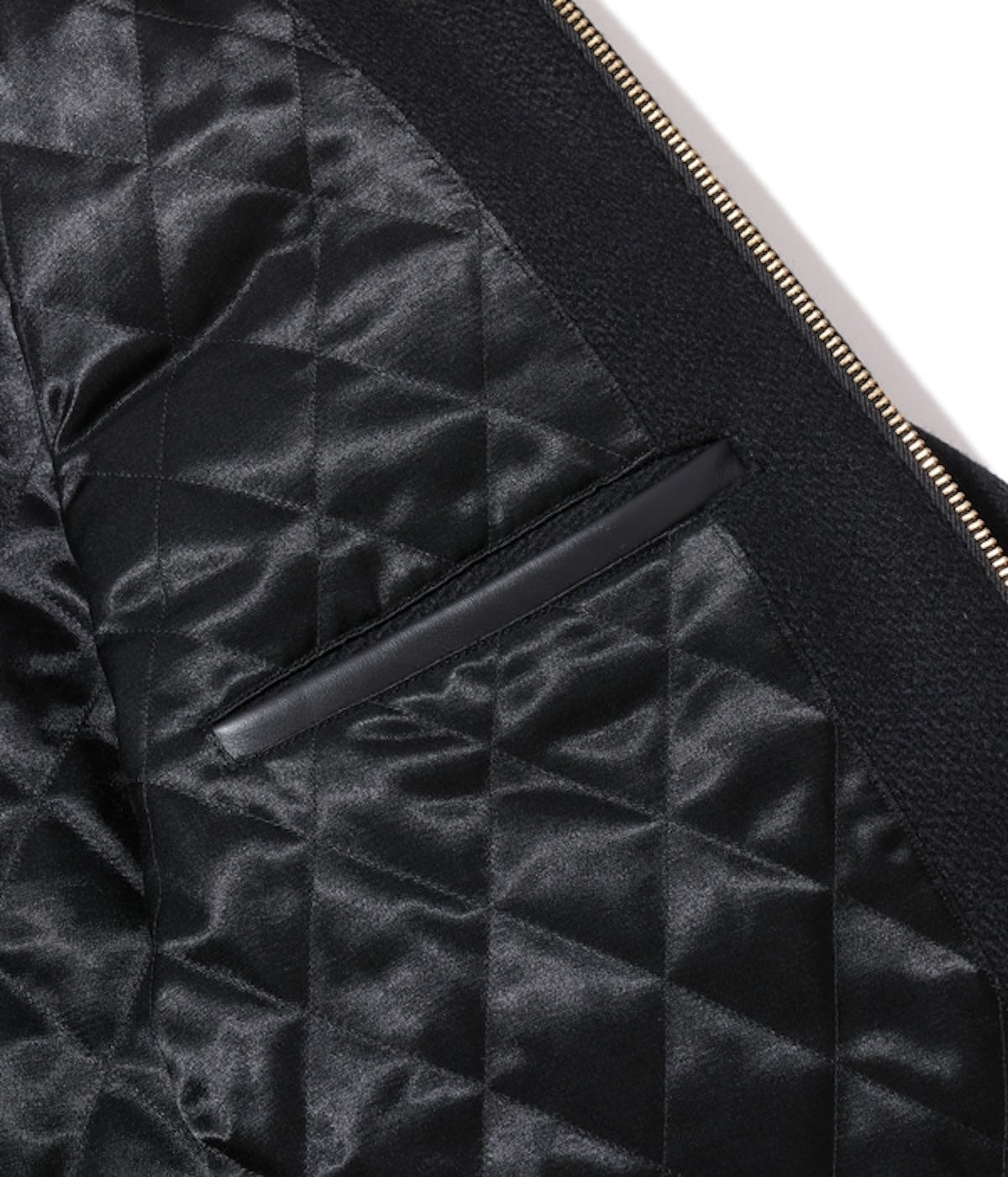 SUGAR CANE WOOL MELTON SPORTS JACKET - BLACK