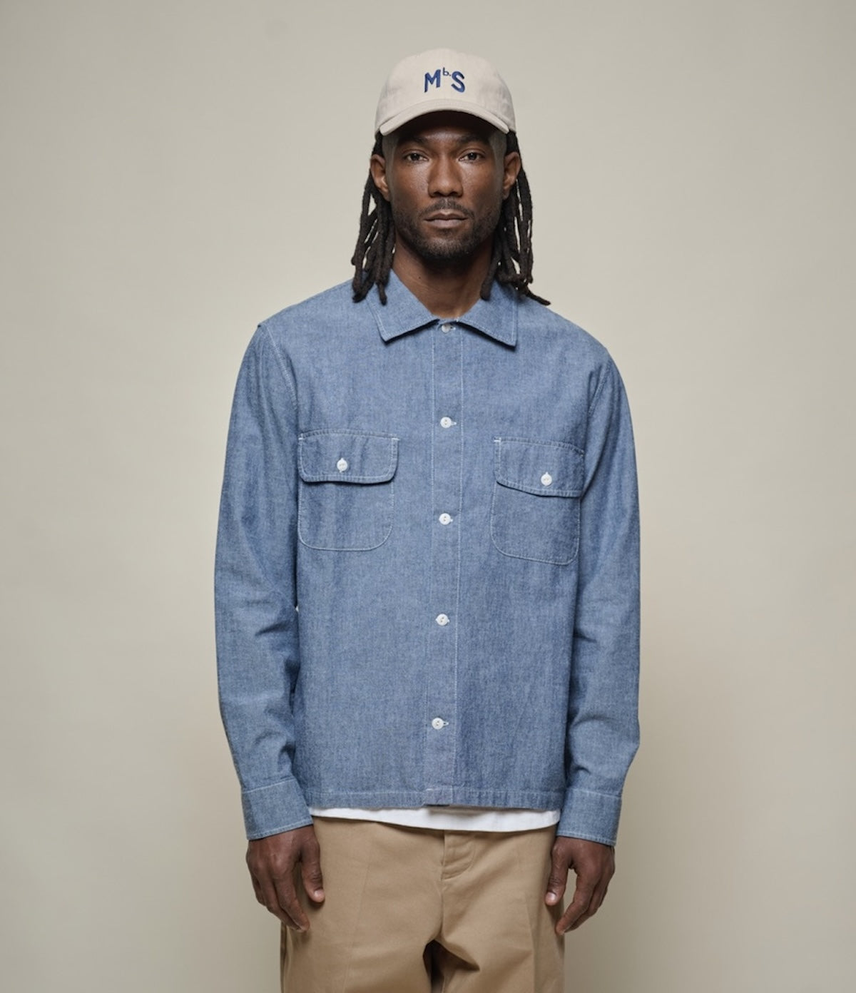 MERZ B. SCHWANEN CHAMBRAY SHIRT06 - DENIM BLUE