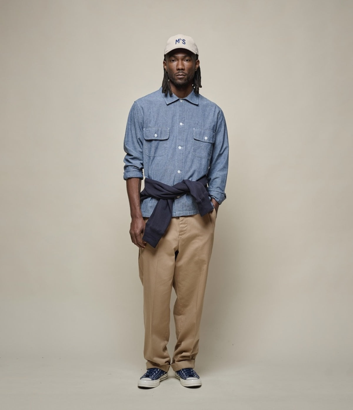 MERZ B. SCHWANEN CHAMBRAY SHIRT06 - DENIM BLUE