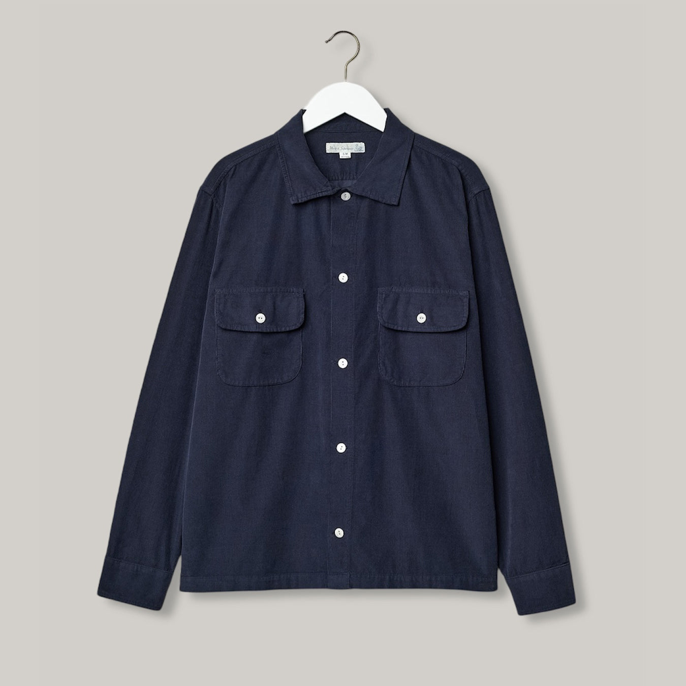 MERZ B. SCHWANEN CORDUROY SHIRT06 - NIGHT BLUE