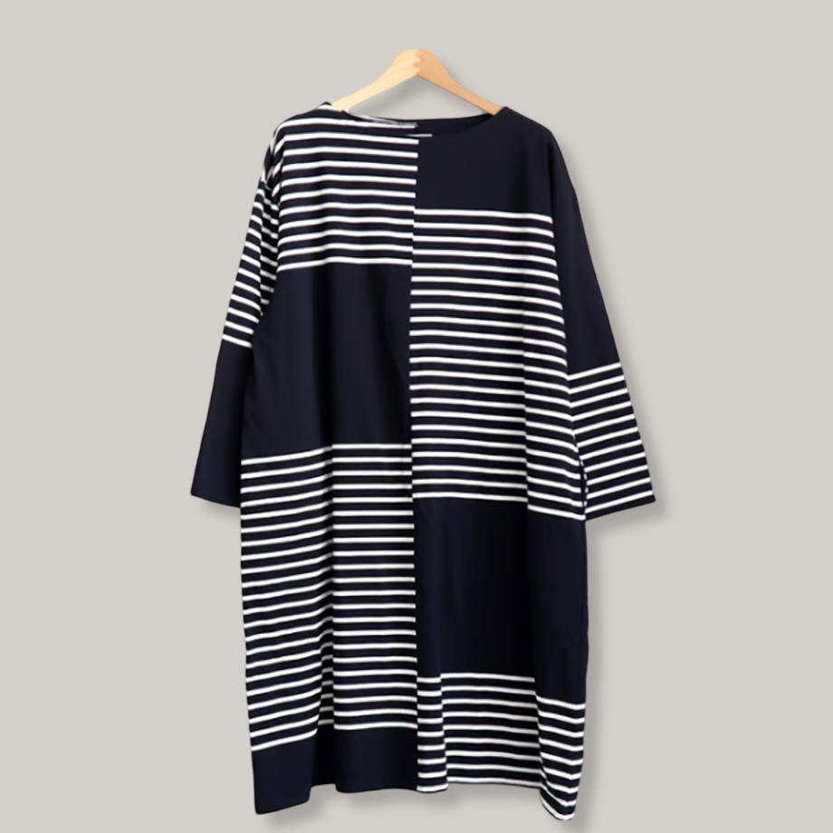 TS(S) SLIP PANEL BASQUE SHIRT DRESS - NAVY