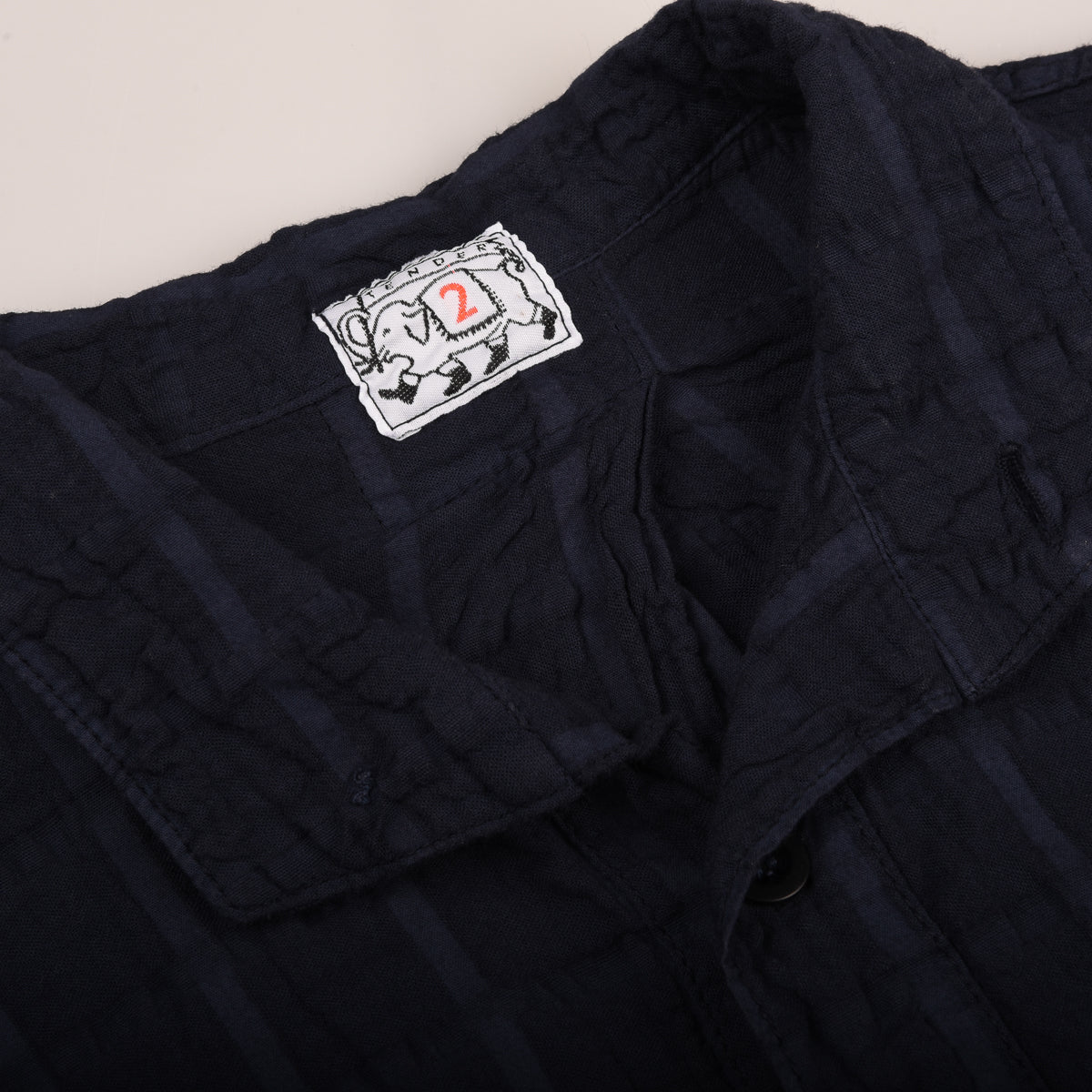 TENDER FLIPPED COLLAR SHIRT - AIRBAG CAMBRIC - HADAL BLUE