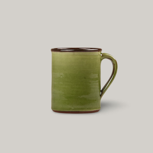 TENDER HAND-THROWN NATURAL RED CLAYCOFFEE MUG - GREEN GLAZE