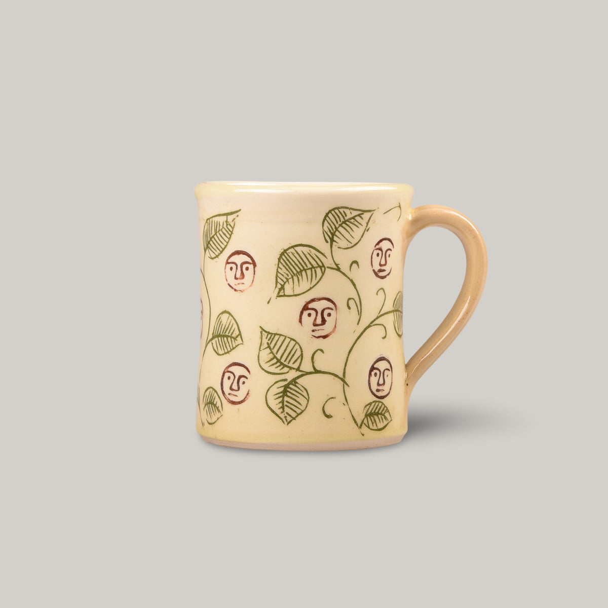 TENDER SGRAFFITO HAND-THROWN MUG - VINES