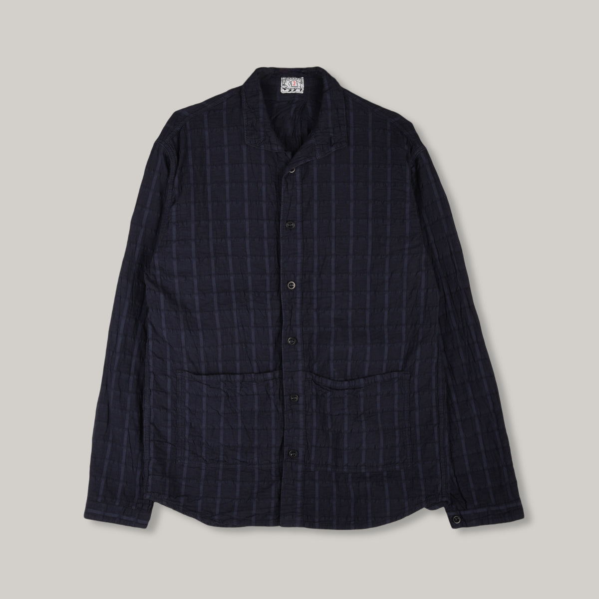 TENDER FLIPPED COLLAR SHIRT - AIRBAG CAMBRIC - HADAL BLUE