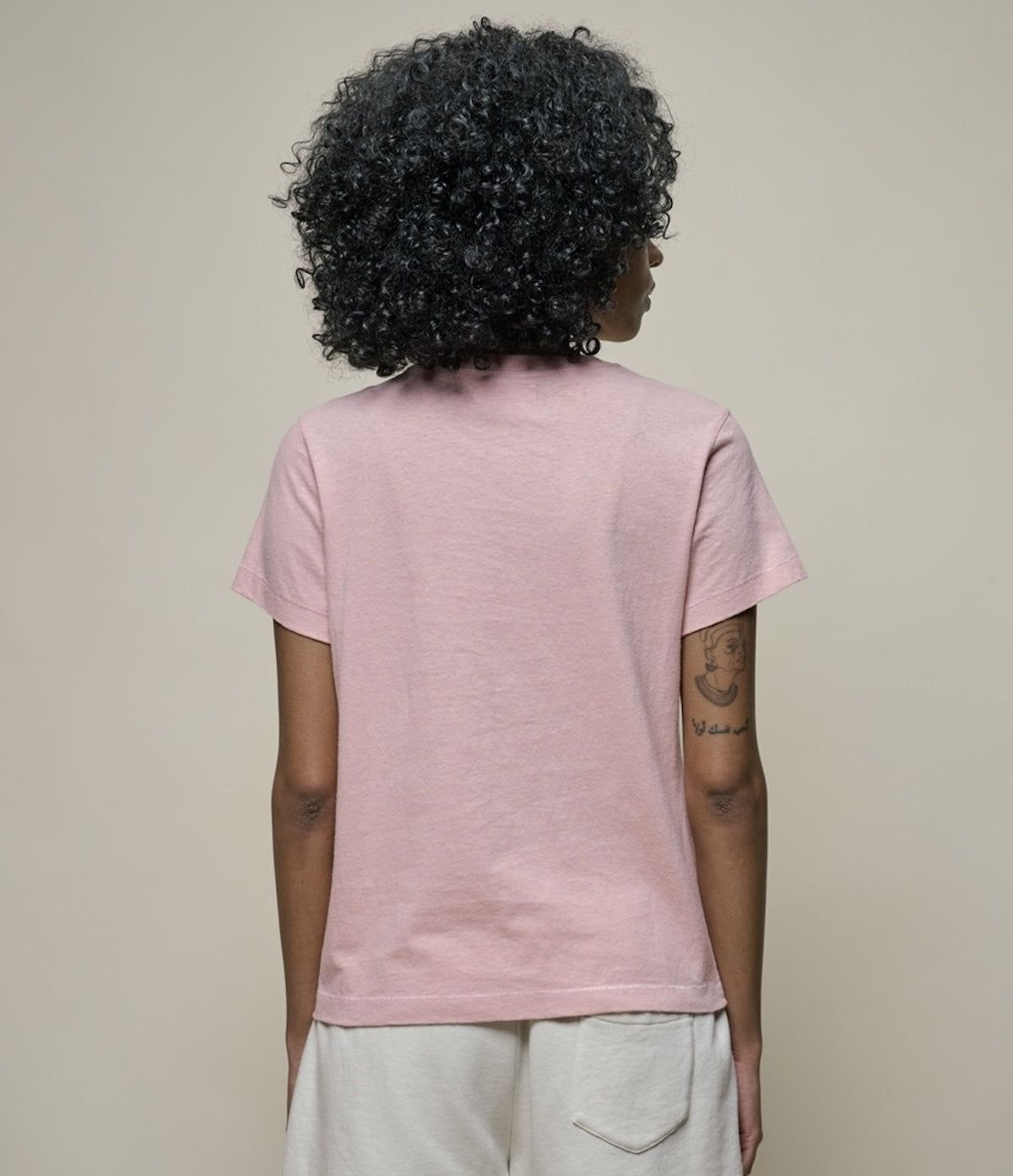 MERZ B. SCHWANEN WOMEN'S COTTON/ HEMP TEE - FADED PEACH