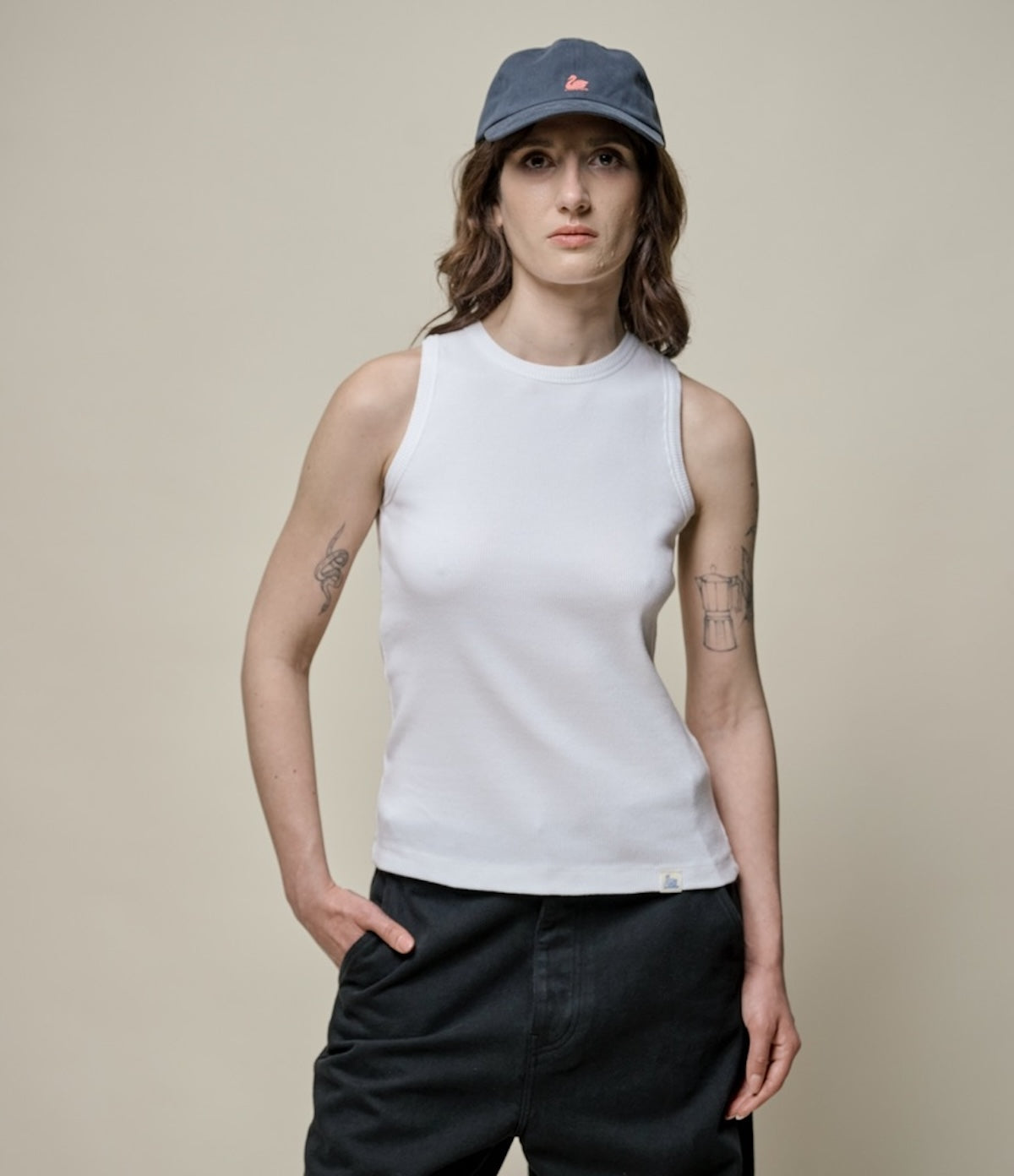 MERZ B. SCHWANEN WOMEN'S RIBBED TANK TOP - WHITE