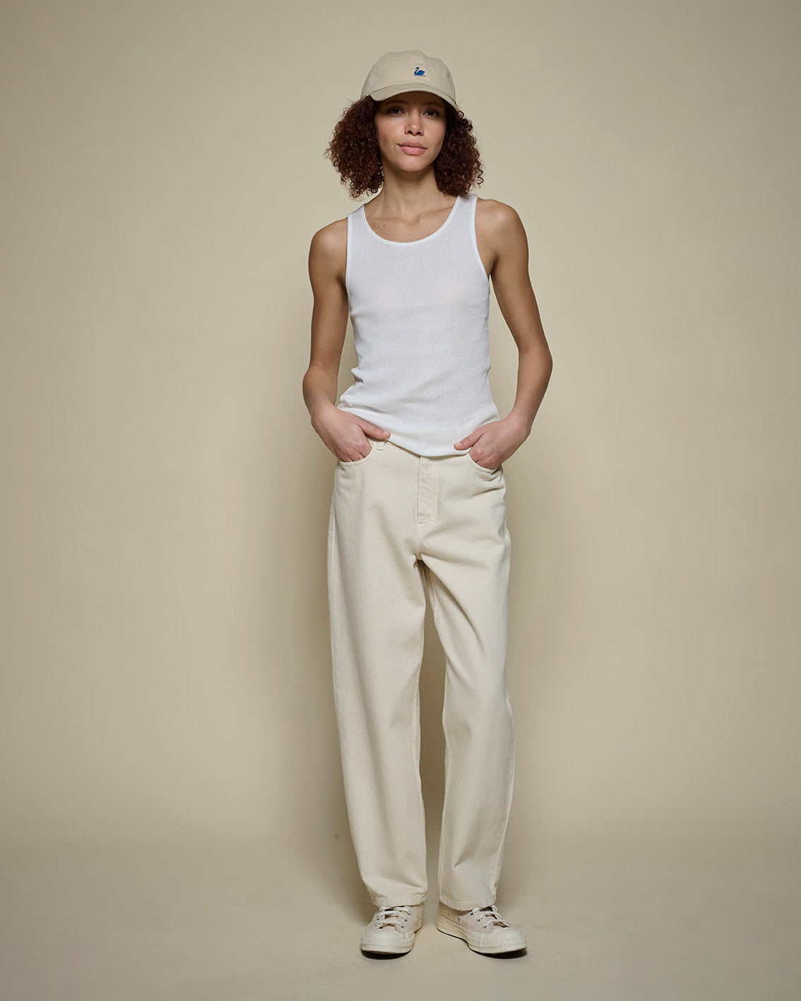 MERZ B. SCHWANEN WOMEN'S FINE RIBBED SINGLET - WHITE