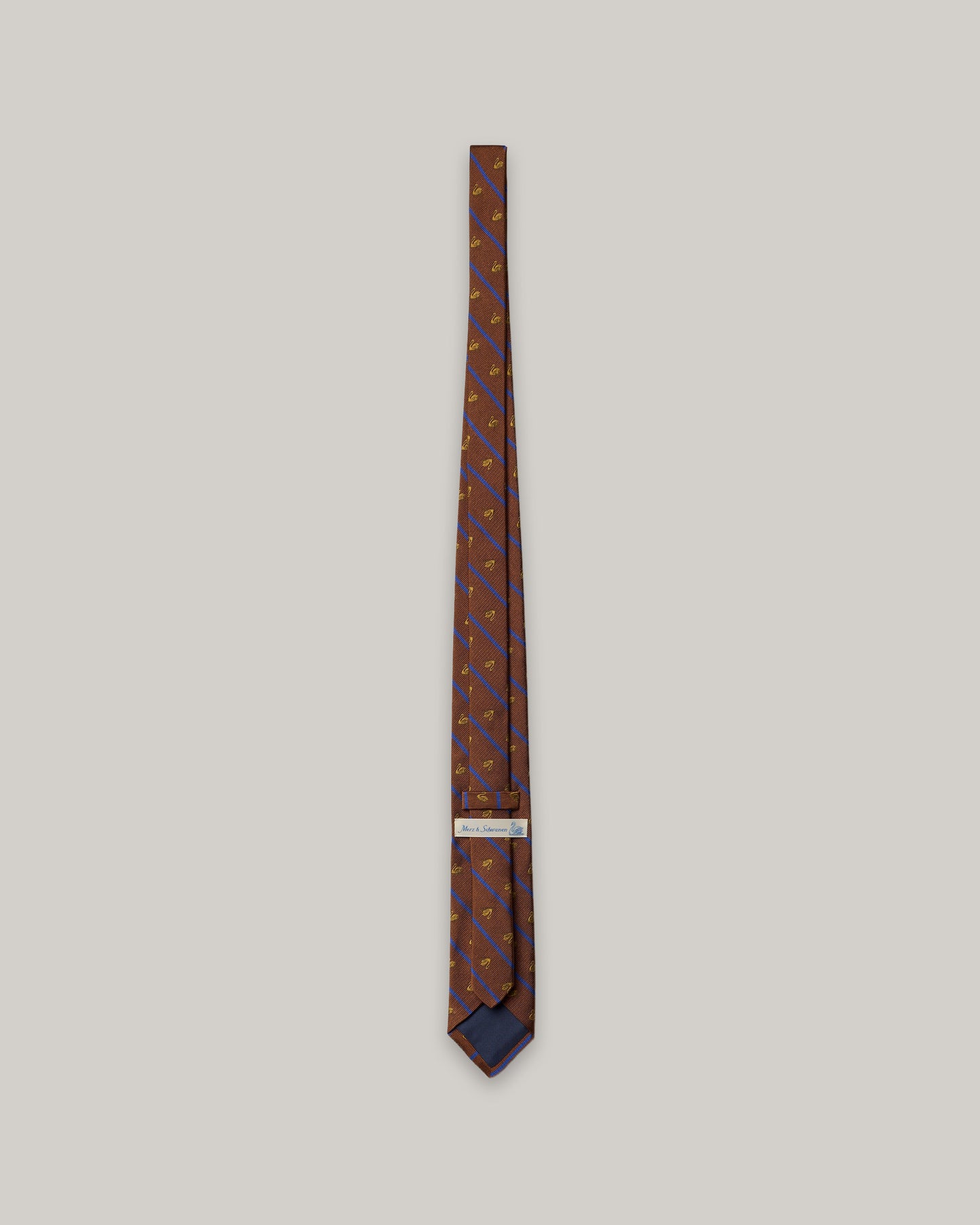 MERZ B. SCHWANEN SILK TIE - SWAN DRIFT - TEAK
