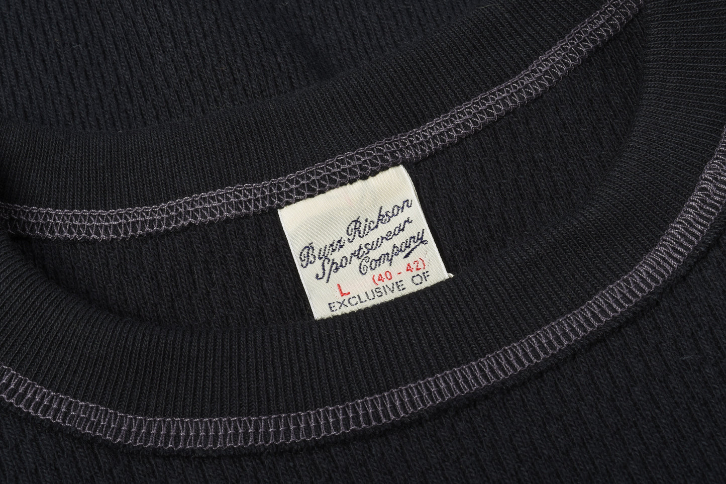 BUZZ RICKSON WAFFLE KNIT THERMAL - BLACK