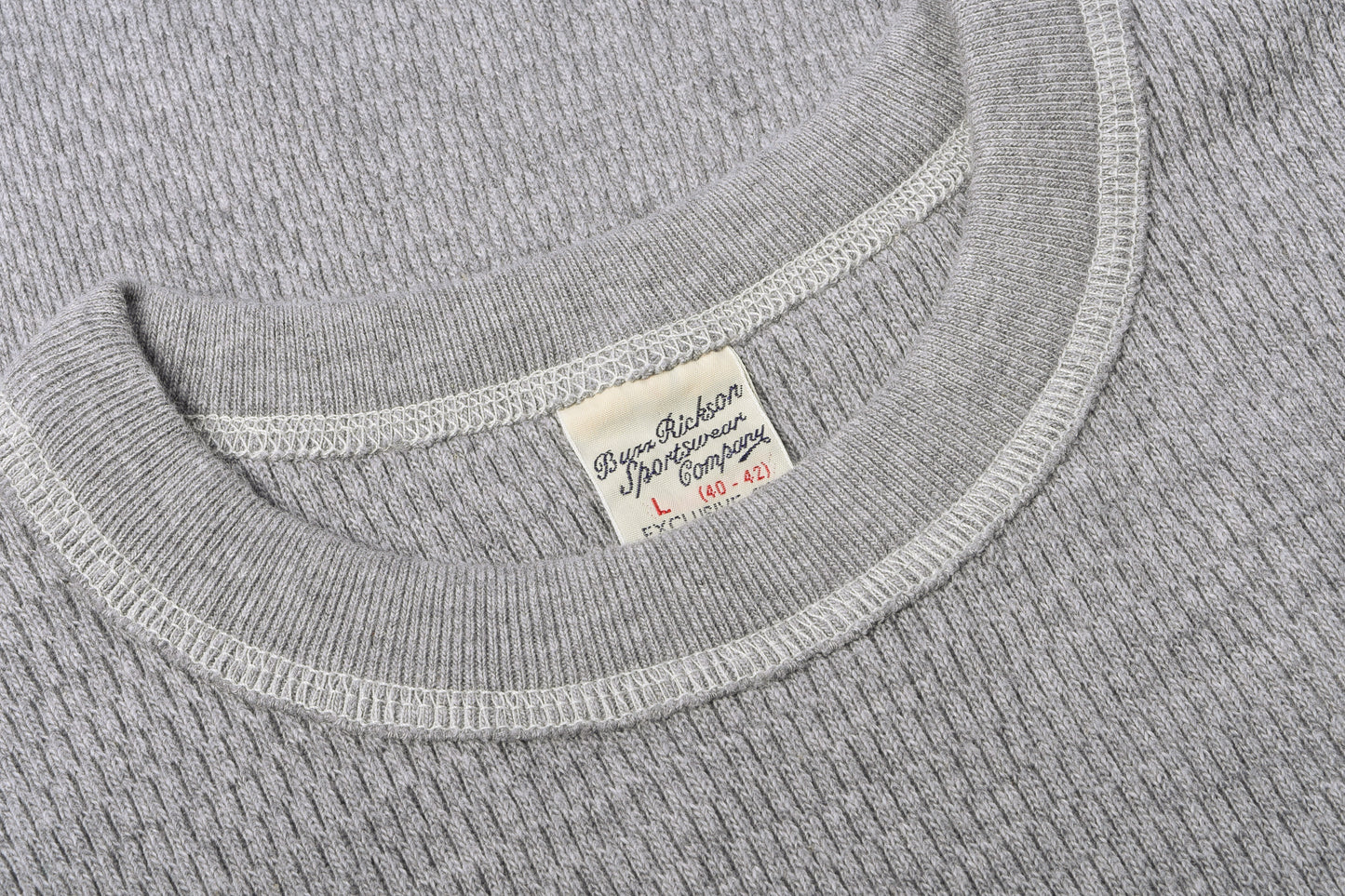 BUZZ RICKSON WAFFLE KNIT THERMAL - HEATHER GREY