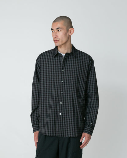 SNOW PEAK NIIGATA MADE GINGHAM CHECK SHIRT- BLACK