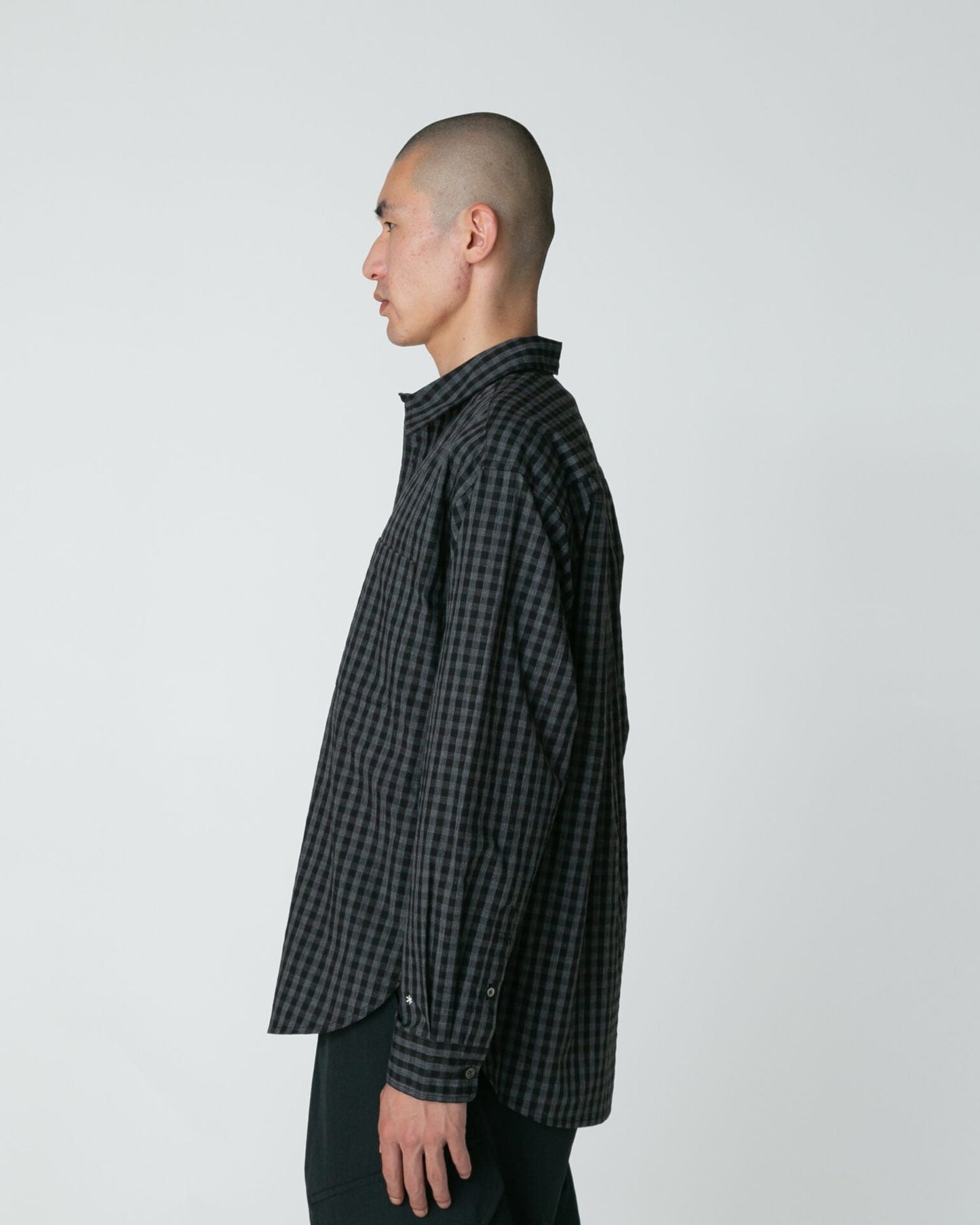 SNOW PEAK NIIGATA MADE GINGHAM CHECK SHIRT- BLACK