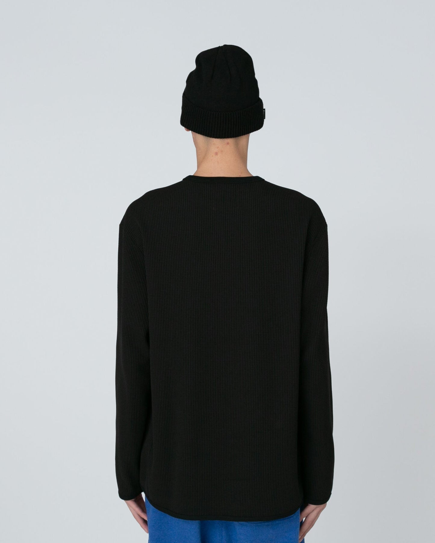 SNOW PEAK DRY WAFFLE  LONG-SLEEVE T-SHIRT - BLACK