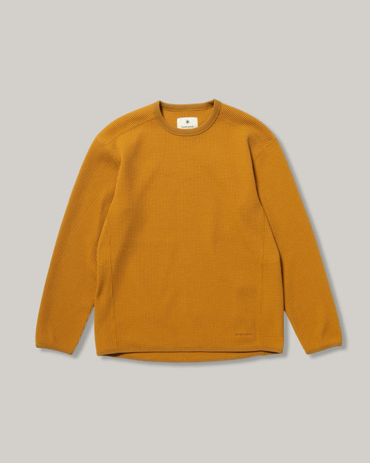 SNOW PEAK DRY WAFFLE  LONG-SLEEVE T-SHIRT - MUSTARD