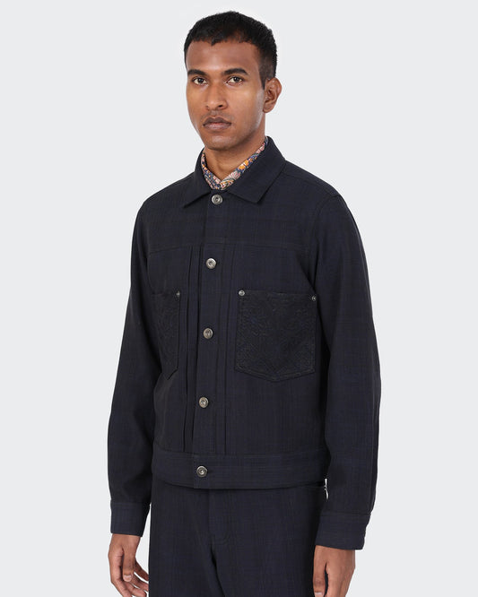KARDO MARVIN TRUCKER JACKET - MIDNIGHT BLUE