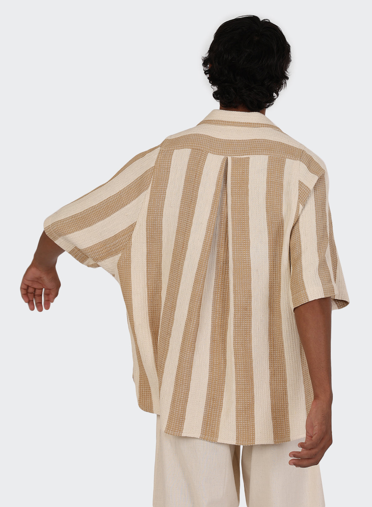 KARDO YUSUKE SHIRT - NATURAL/ TAN STRIPE