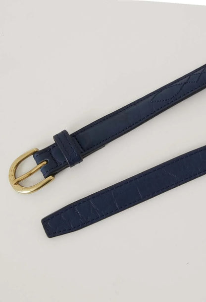BLUE BLUE JAPAN NARROW LEATHER BELT - INDIGO