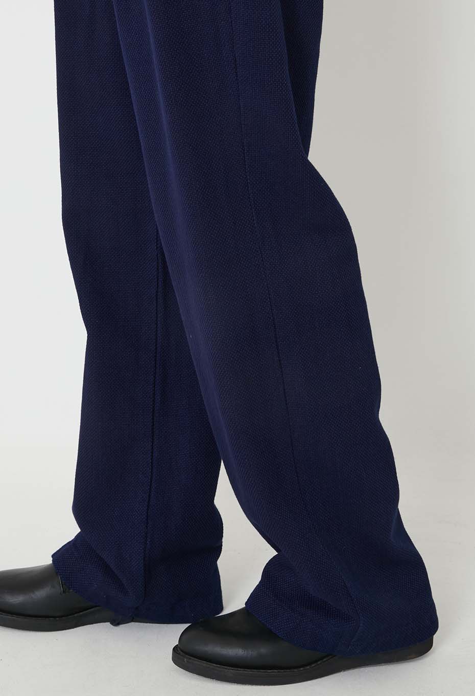 BLUE BLUE JAPAN PURE INDIGO DOUBLECLOTH SASHIKO TUCKED WIDE PANTS