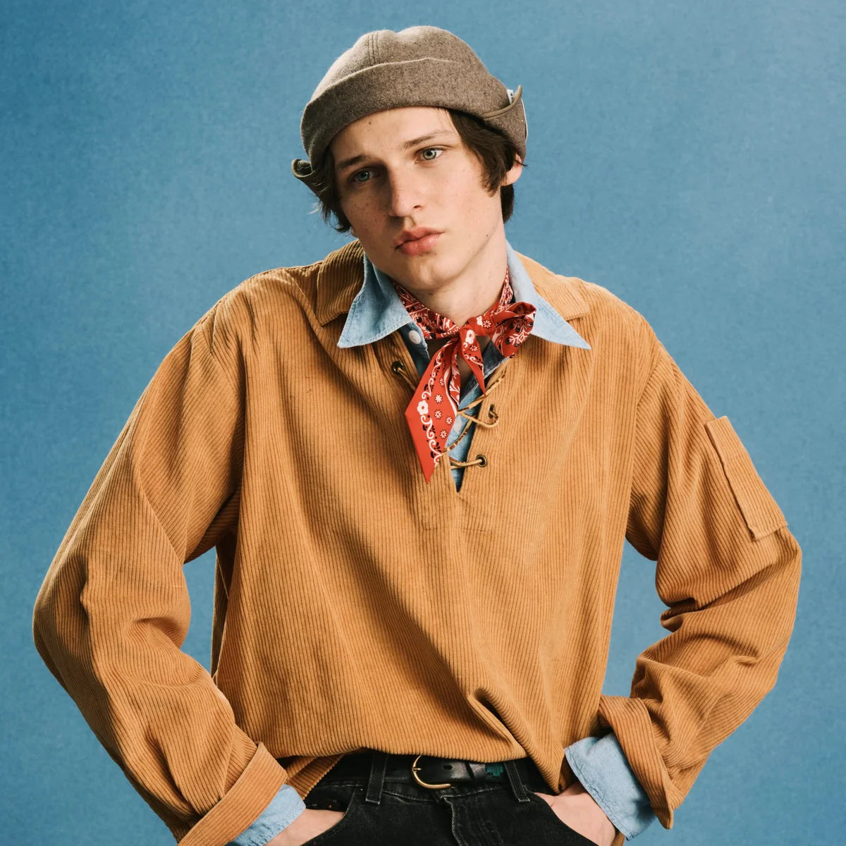 H.W. DOG & CO. FLAP ROLL CAP - BEIGE