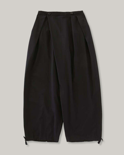BLUE BLUE JAPAN DRY TOUCH POPLIN FULL WIDE PANTS - DARK NAVY