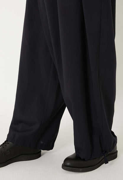 BLUE BLUE JAPAN DRY TOUCH POPLIN FULL WIDE PANTS - DARK NAVY