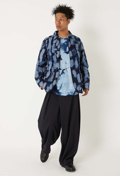 BLUE BLUE JAPAN DRY TOUCH POPLIN FULL WIDE PANTS - DARK NAVY