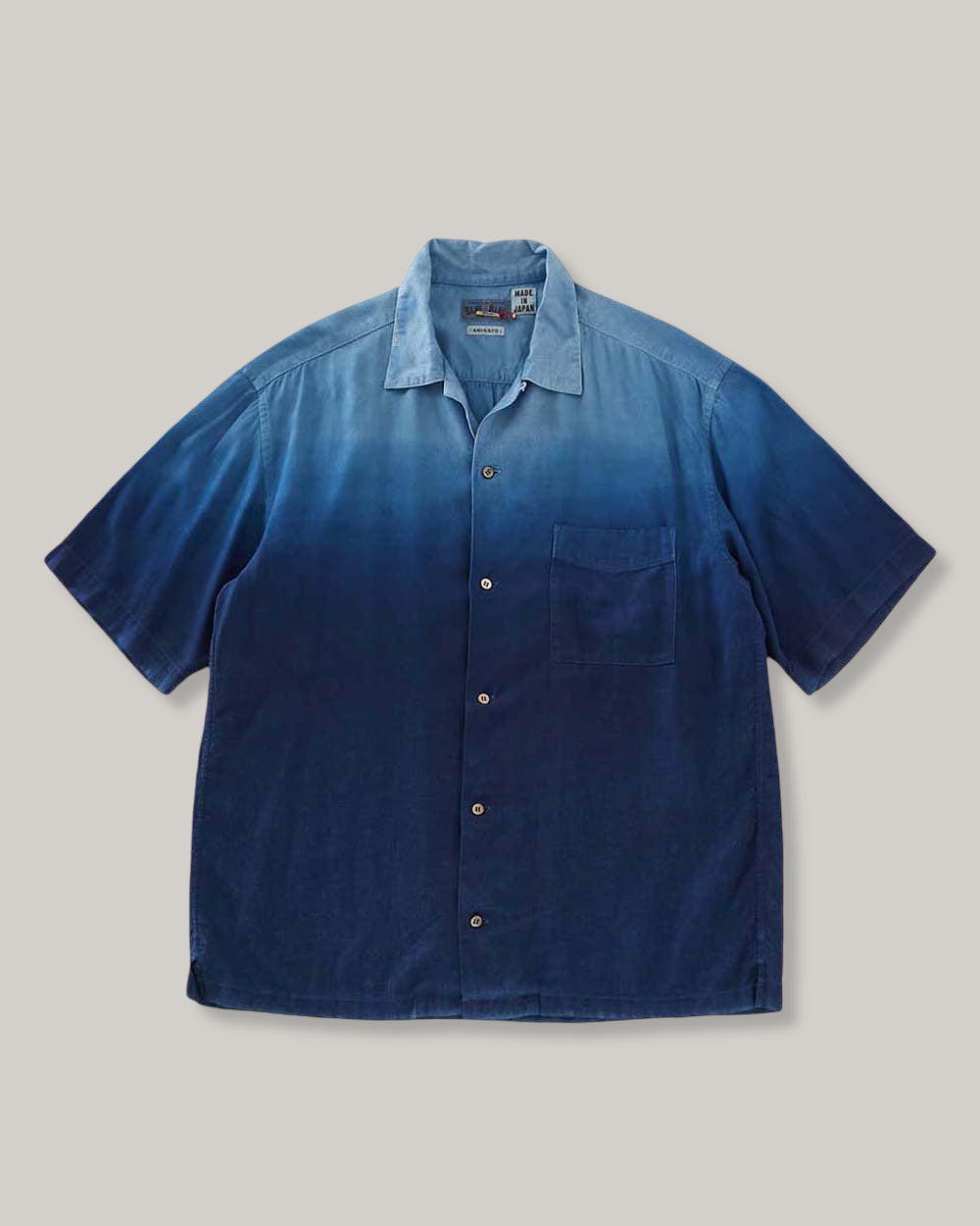 BLUE BLUE JAPAN INDIGO HAND DYED GRADATION LINEN SS SHIRT