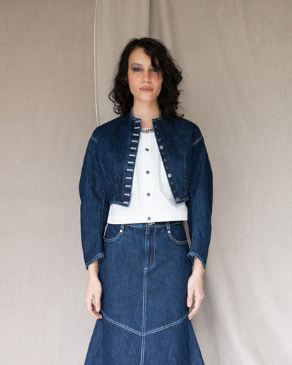 W'MENSWEAR RANCH SKIRT - INDIGO