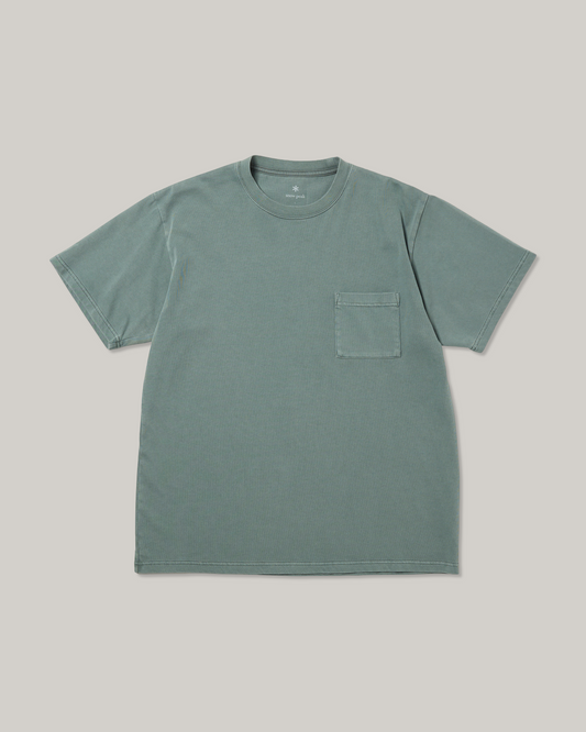SNOW PEAK GARMENT DYED T-SHIRT - DARK GREEN