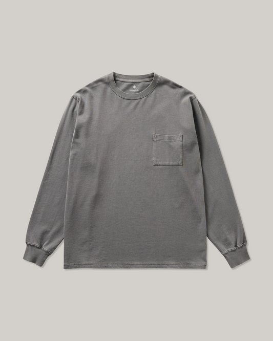 SNOW PEAK GARMENT DYED L/S T-SHIRT - CHARCOAL