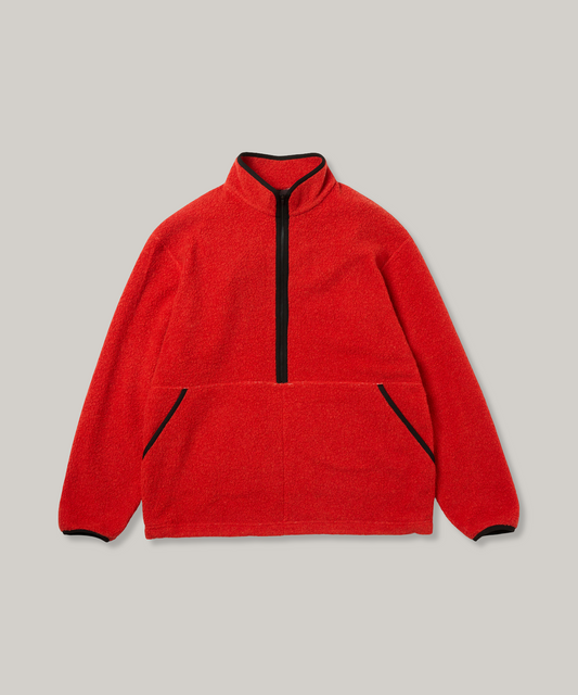 SNOW PEAK RECYCLED WOOL BOA PULLOVER - ORANGE