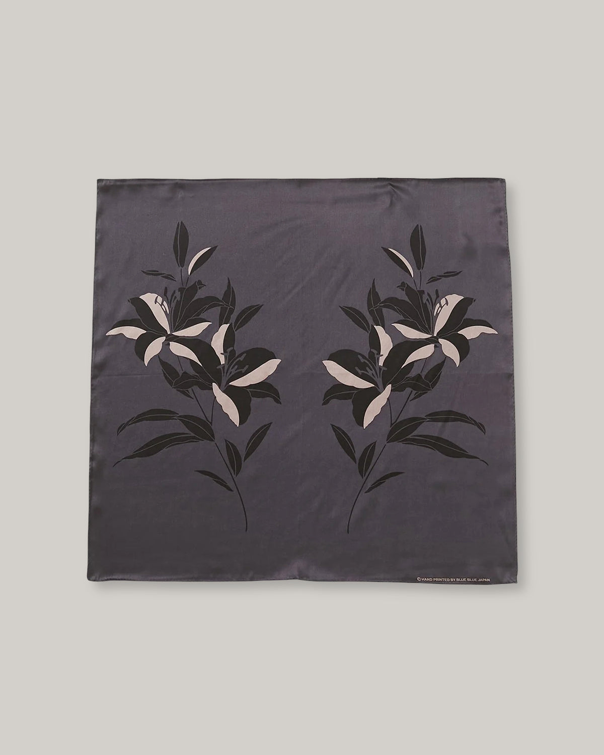 BLUE BLUE JAPAN CASABLANCA LILY SILK BANDANA - BLACK