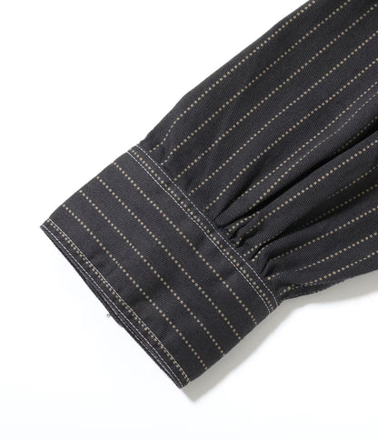 SUGAR CANE FICTION ROMANCE 8.5oz. WABASH STRIPE WORK SHIRT - BLACK