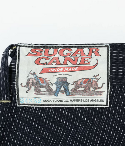 SUGARCANE FICTION ROMANCE 8oz. INDIGO STRIPE WORK PANTS