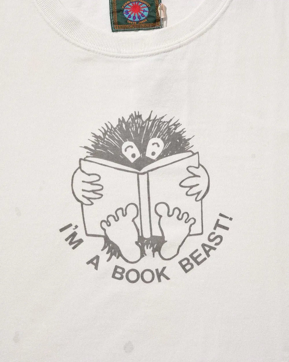 MODUCT PRINT T-SHIRT  "IM A BOOK BEAST!" - WHITE