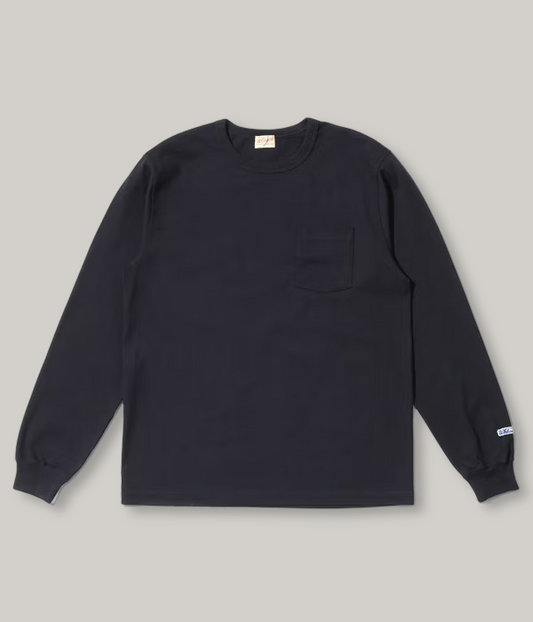 WHITESVILLE LONG SLEEVE POCKET T-SHIRT - BLACK
