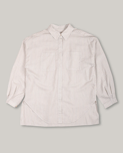 1ST PAT-RN WOMEN'S MODULA SHIRT - INTERPLAY STRIPES - BLEACHED BRONZE