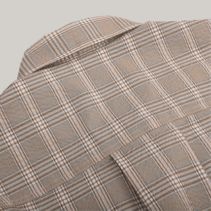 1ST PAT-RN PATH OVERSHIRT - BEIGE GLENCHECK