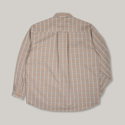 1ST PAT-RN PATH OVERSHIRT - BEIGE GLENCHECK
