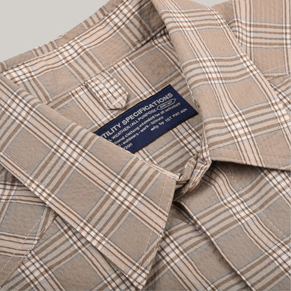 1ST PAT-RN PATH OVERSHIRT - BEIGE GLENCHECK
