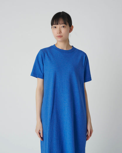 SNOW PEAK RECYCLED COTTON HEAVY DRESS - BLUE