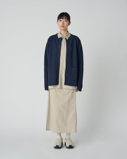 SNOW PEAK FLEXIBLE CO/PE KNIT CARDIGAN - NAVY