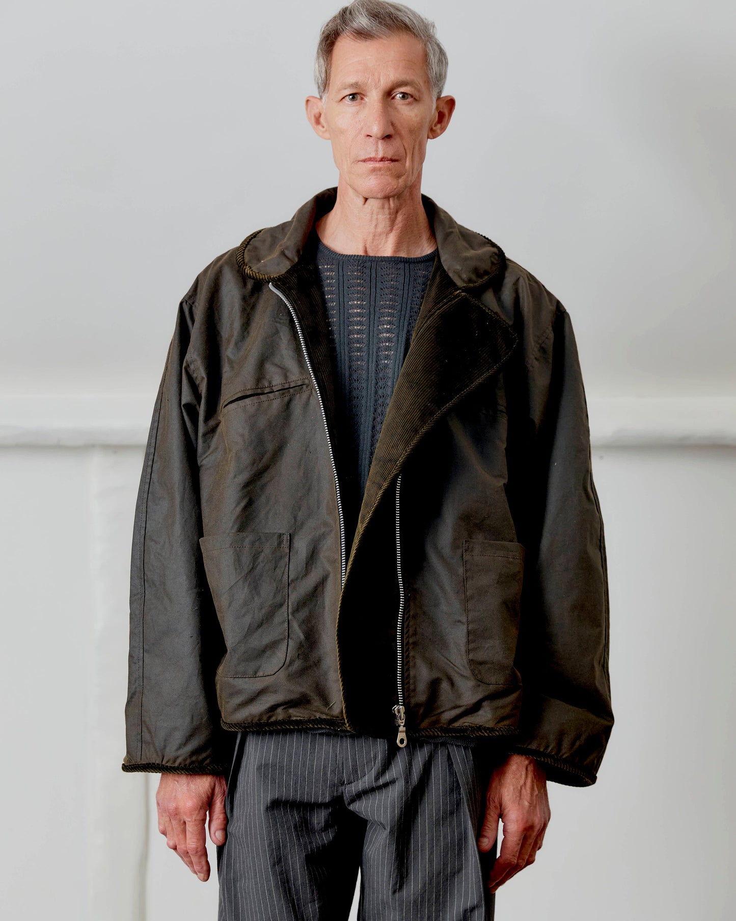 CAWLEY BRITISH OILSKIN FLYING JACKET - OLIVE