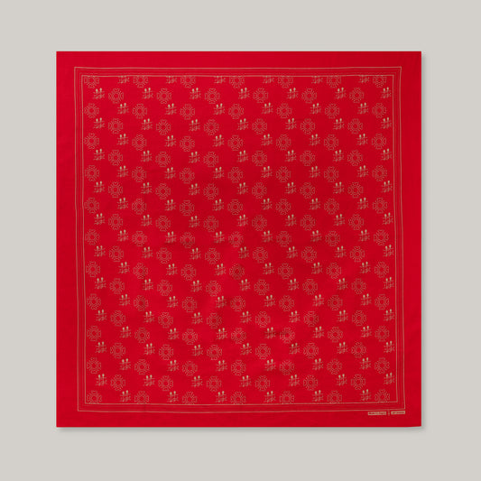 ONE EAR BRAND "SUN AND PLANT" - TURKEY RED